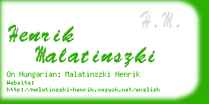 henrik malatinszki business card